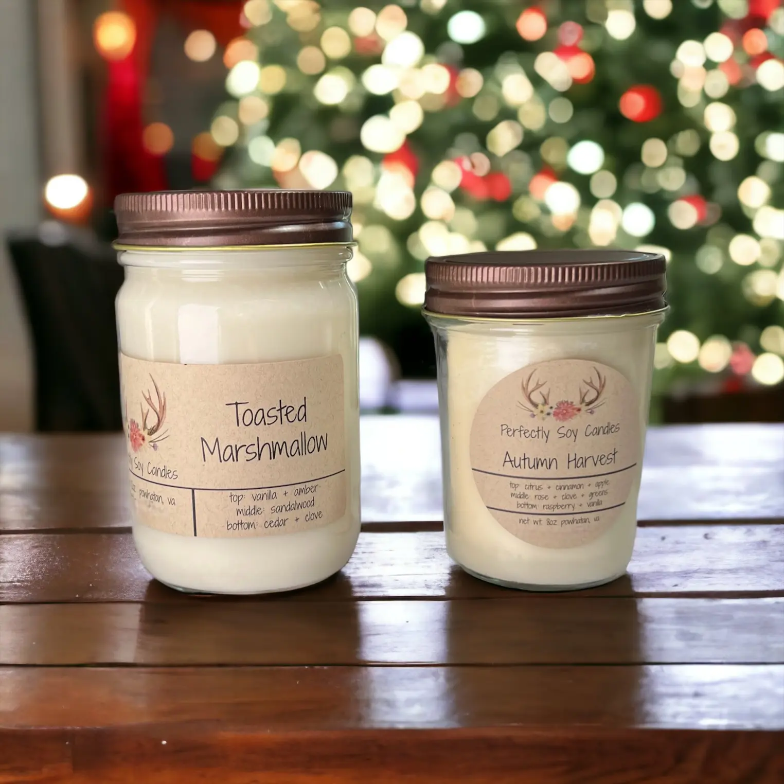 8oz Soy Wax Candle for Fall and Christmas holiday candle natural soy