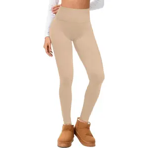 Fleece Lined Leggings Women - Seamless Thermal Winter High Waisted Tummy Control Thick Warm Yoga Pants
