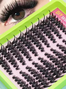 160 clusters False Eyelashes D Curl, Fluffy & Dense Eyelash Clusters, Reusable Eyelash Extensions Natural makeup