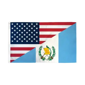 3x5ft Polyester Dye Sublimation USA-Guatemala Combination Print Flag, Outdoor US Flags, Party Decorations Banners, Polyester Fabric Backdrop for Home & Party Use