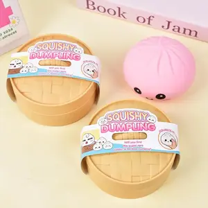 Squishy Dumpling Fidget Toy with Storage Box, Soft Squeeze Sensory Decompression Toy, Mystery Dumpling Stress Relief Toy for Anxiety Relief, Office & Desk Toy