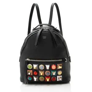 Pre-owned FENDI Leather Backpacks Studded By The Way Mini Backpack