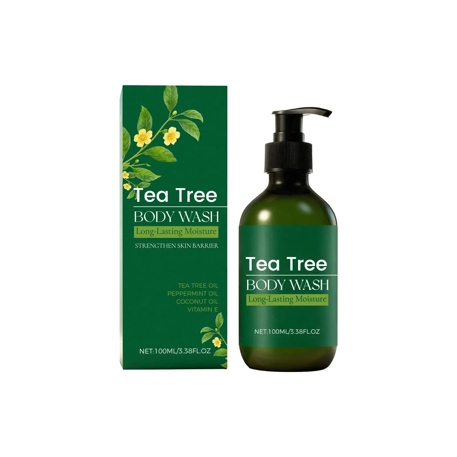 OCEAR Tea Tree Body Wash - Hydrating Moisturizing Shower Gel, Refreshing Daily Cleanse, Rich Foaming Lotion for All Skin Types, 1 Pack
