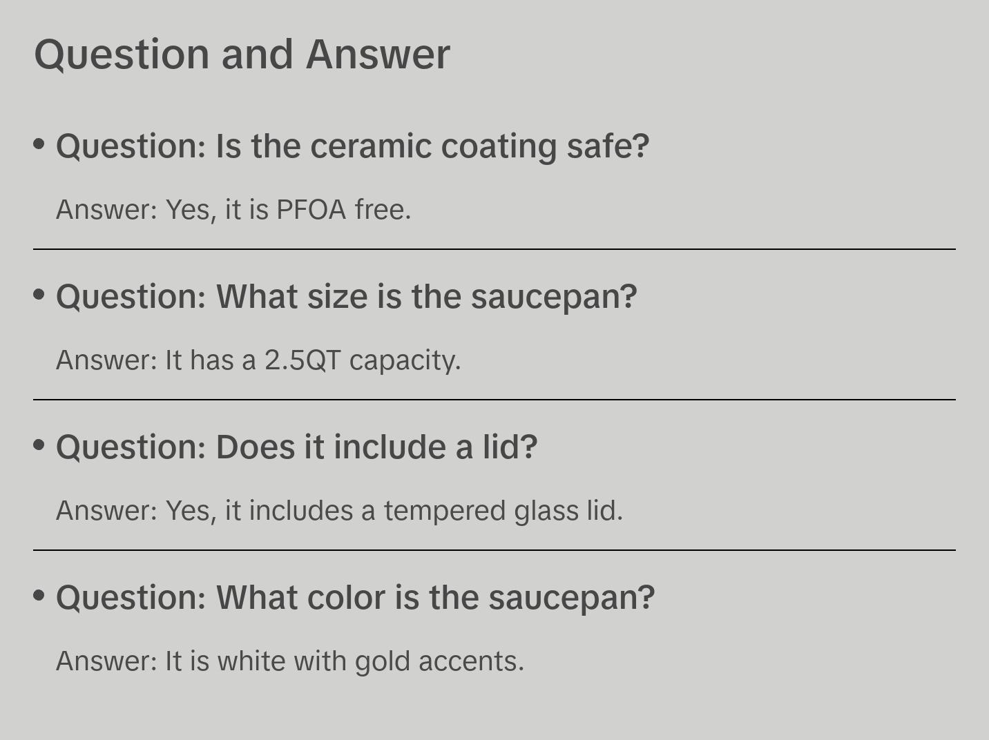 2.5QT CERAMIC NONSTICK SAUCE PAN WHITE & GOLD COLOR