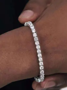 Shiny Unisex Bracelet with Zircon Stones, Hip-Hop Style Rhinestone Jewelry, Perfect for Daily Wear and Party Gifts