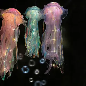 DIY Jellyfish Lantern Under The Sea Colorful Jellyfish Lamp Girl Bedroom Atmosphere Decoration Lamp Mermaid Theme Party Decor Christmas Gift Tiktok Shop