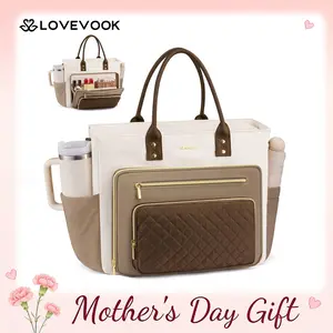 LOVEVOOK 15.6inch Laptop Bag for Women,Multi-pocket Teacher Work Tote Bag,Travel Tote Bag with Large Cup Holder,Waterproof and Scratch-resistant Large Capacity Diaper Bag,Multicolor Fashionable Gym Bag,Suitable for Various Scenarios