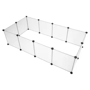 Translucent Fencing - 12 Pieces of Clear Fencing with Black Supports for Versatile Use