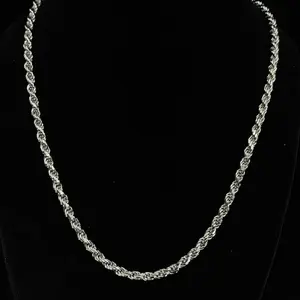 26in Italian 925 Sterling Silver Thick Rope Chain Necklace 65g