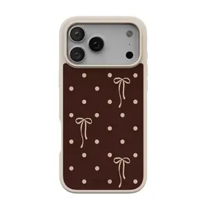 Casely iPhone 17 Pro Max Case | Teddy Bows | Brown Polka Dot | Align Soft-Touch Flexible Bumper Case | Compatible with MagSafe