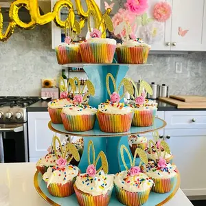 Embellished Bunny Ear Cupcake Toppers (Qty. 6)