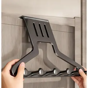 1Pc door hook storage rack towel rack, bathroom door back coat rack, sturdy and durable silent door hanger clothes hook, multi-hook metal material, space saving, easy to install, suitable for bedrooms, laundry rooms, bathrooms