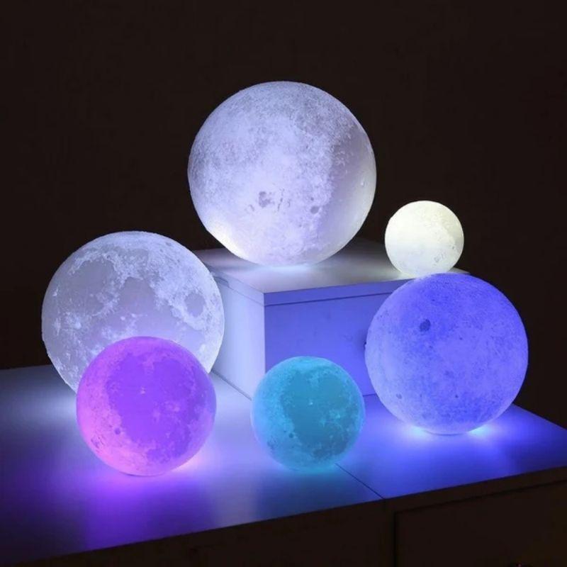 16-Color Lamp with Stand and Remote, Moon Lamp, LED Night Light with Dock, Creative Moon Light Uniq