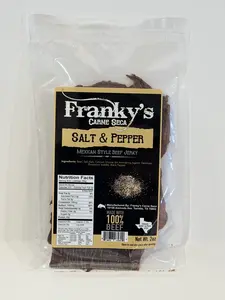 Franky's Carne Seca Salt & Pepper Mexican Style Beef Jerky 100% Beef Snack