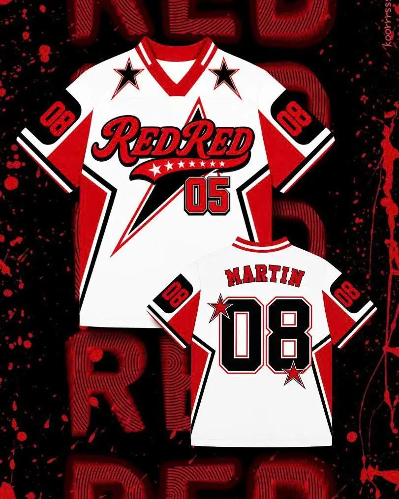 Kpop Idol Football Jersey Shirt Inspired For Fan, Boy Group Red Red Cortis World Tour Concert Oufit