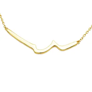 Calligraphy Smile Necklace, Unique Design, 14K Gold Plated Chain
