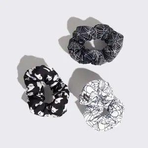 KITSCH Cloud Scrunchies 3pc Set - Spiderweb Halloween Spirit Scrunchies for Festive Hairstyles Sustainable Hair Accessories