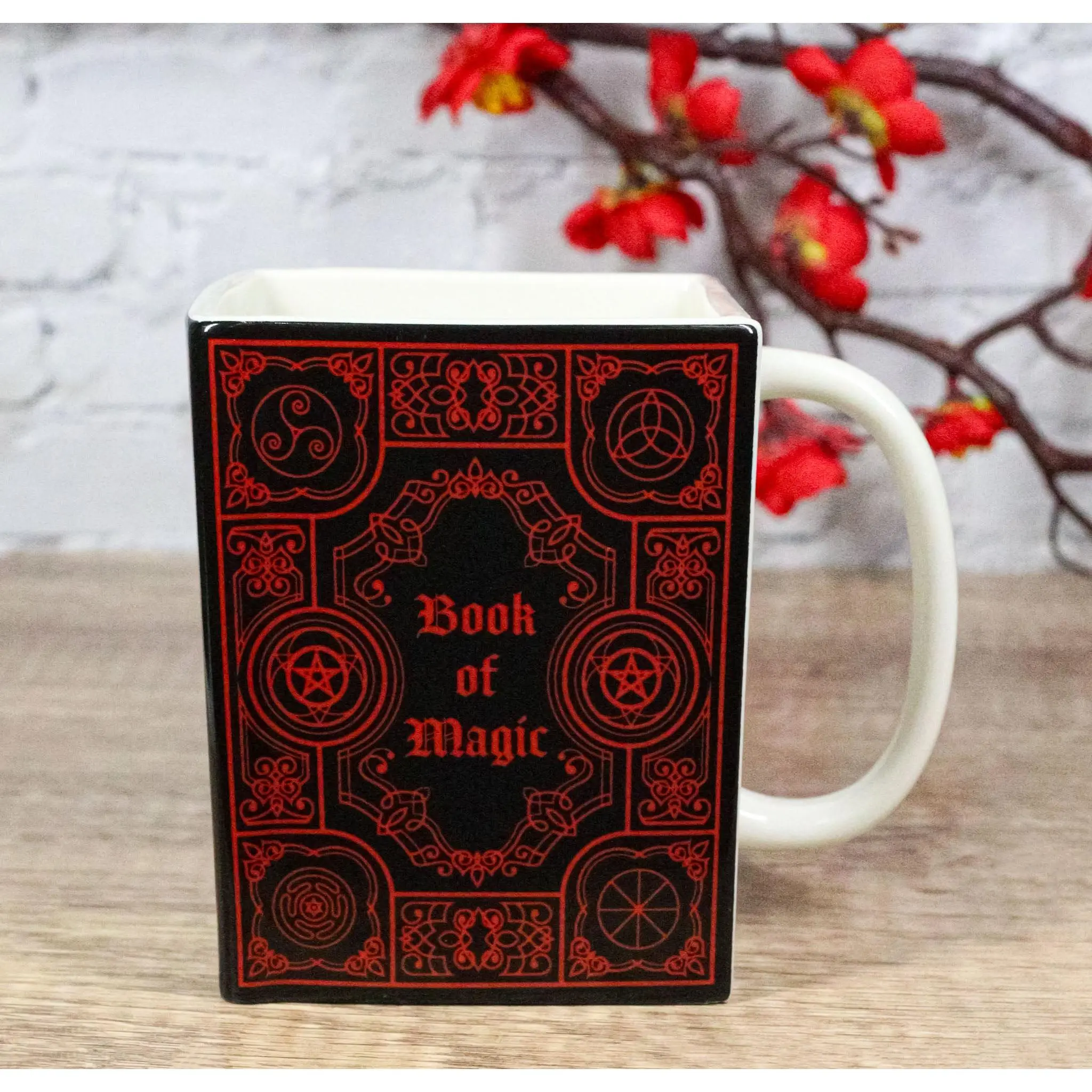 Red Book Of Magic Witchcraft New Age Arcane Arts Ceramic Boxy Square Shaped Mug
