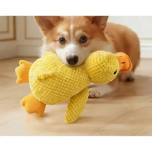 1pc Cute Quacking Plush Duck Doll - Pet Doll With Sound, Emotional Comfort Doll, Soft & Soothing Universal Doll Suitable For Cats & Dogs |   Dog Self-Entertainment Device, Relieves Boredom, Interactive Training, Teeth Cleaning,Bite Resistant，Anxiety Relie