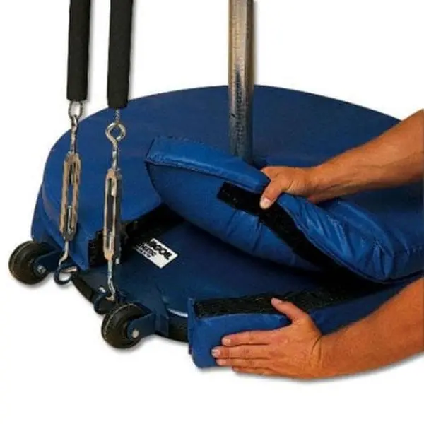Sport Supply Group 1012385 Volleyball Standard Base Pad - 24 in., Blue, Bonded Foam, Durable Vinyl, Hook-and-Loop Fastener Attachment, Full Frontal & Top-Skirt Protection, Attaches Using Hook And Loop Fasteners, Full Frontal Protection, Top And Skirt Prot