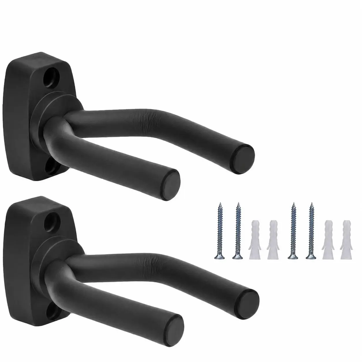 2 Pack Guitar Wall Mount Hanger, Universal Instrument Wall Hook Rack for Guitar Ukulele Bass Violin Mandolin, Easy Install Display Holder