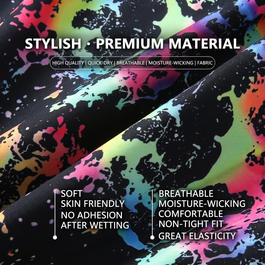3-Pack Men’s Beach & Board Shorts, Graffiti, Abstract & Camo Prints, Elastic Drawstring Waist, Lightweight Fabric, Multi-Design Set, Ideal for Surfing, Beach Trips, Tropical Vacations, Pool Parties & All-Day Summer Fun