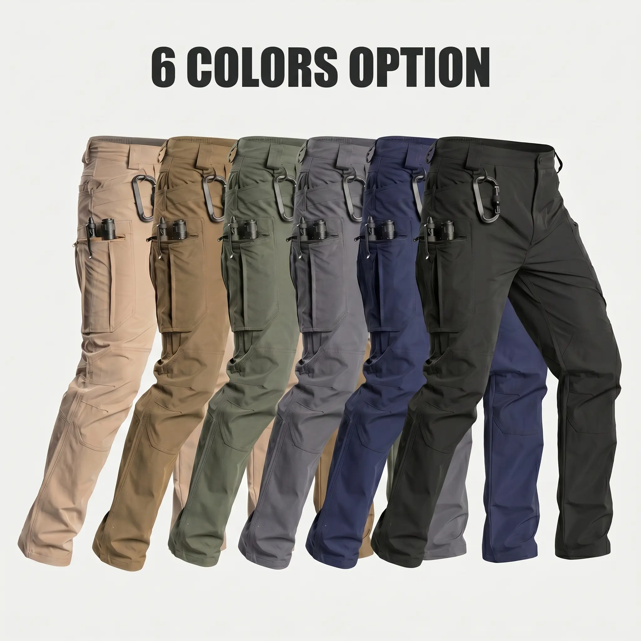 Men’s outdoor tactical cargo pants, all-season design, featuring wear-resistant, tear-resistant fabric and a 3D cut. Equipped with multifunctional side pockets and tool storage compartments, suitable for outdoor adventures, tactical training, and everyday
