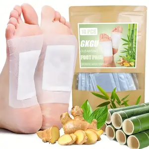 GKGU Deep Cleansing Foot Patches - 10 PCS，Natural Ginger Bamboo Foot Patches, Deep Cleansing Foot Pads for Detox, Stress Relief & Foot Care，Natural Ginger & Bamboo Detox Foot Pads for Better Sleep & Relaxation