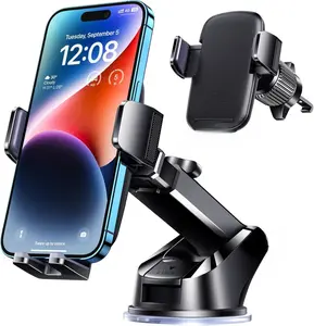 Phone Mount for Car Phone Holder Car Phone Holder Mount Windshield Dashboard Air Vent Universal Automobile Mount Fit for All iPhone Android Smartphones