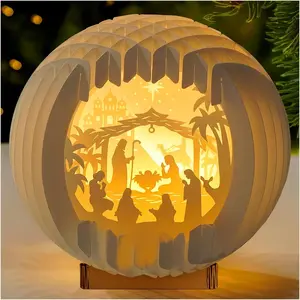 Wooden Nativity Set Wood Christmas Nativity Scene Set Miniature Holy Family Figurines Table Top Boho Christmas Jesus Decorations for Indoor Mantel Display