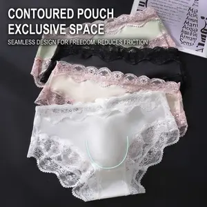 Men’s Sheer Lace Bikini Briefs, Breathable Low-Rise Underwear with 3D Molded Comfort Pouch and Soft Stretch Lace Trim