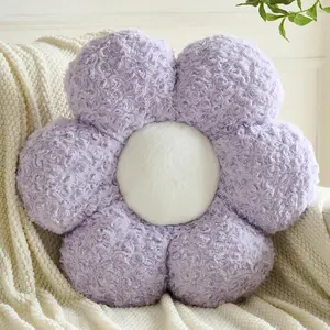 Decorative Flower Shaped Daisy Throw Pillow Soft Plush for Couch Bed Home Decor (Lavender Purple, 14.9 Inches)