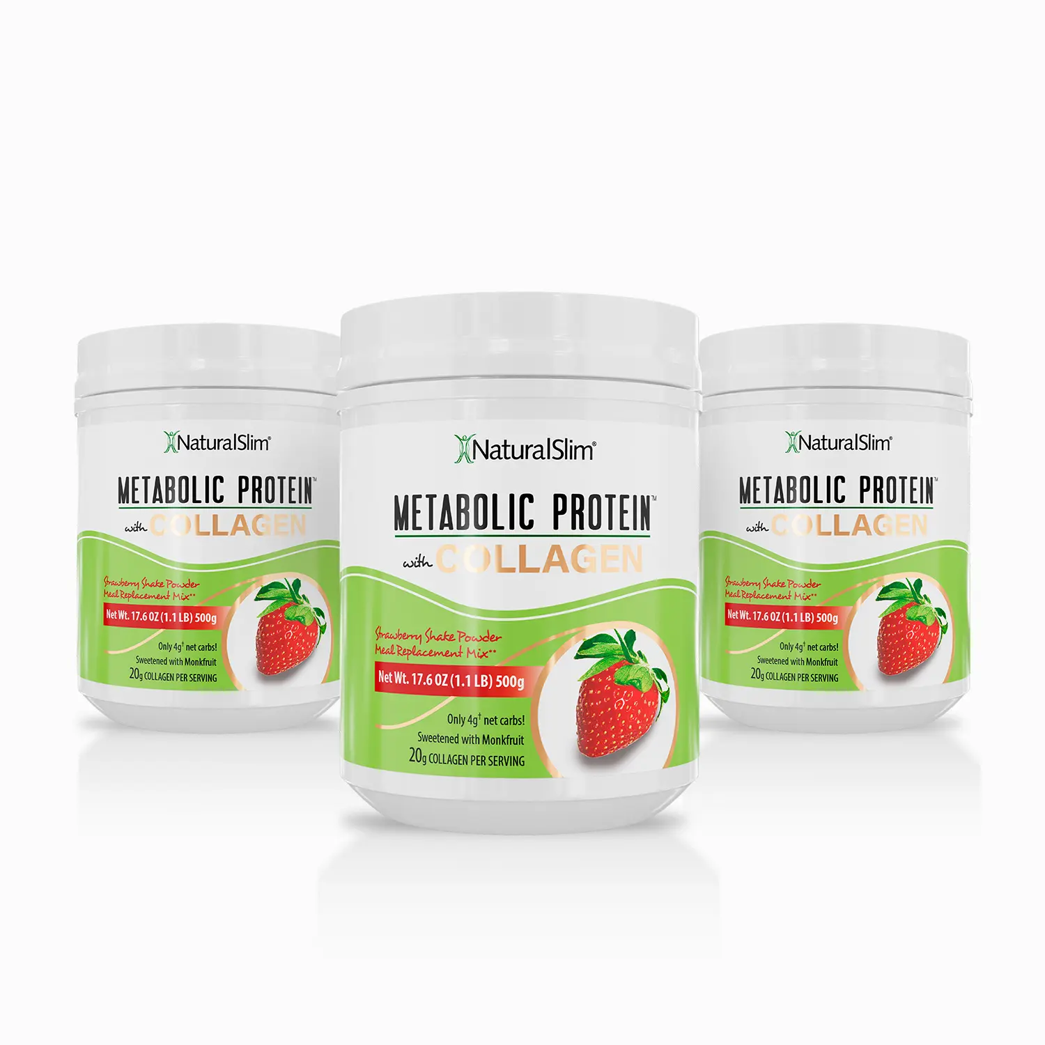 3 METABOLIC PROTEIN COLLAGEN - STRAWBERRY
