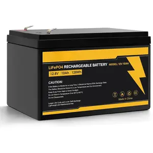 12V 10Ah LiFePO4  2000+ Deep Cycle Rechargeable  Power Solution for UPS, Compatible for Razor e200/e200s/e225/e300/mx350, Power Wheels, Fish Finder with 10A BMS (1 Pack)