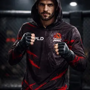MMA Hoodie Pld new design for Men - Men's MMA Sweater  Cotton Menswear Longsleeves Breathable Tops Breathable Tops Underwear Pullover Casual Operator