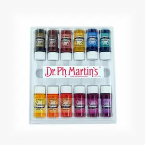 Dr. Ph. Martin's Bombay India Ink (Set 2) Ink Set, ½ US fl oz, 1 Set of 12 Bottles