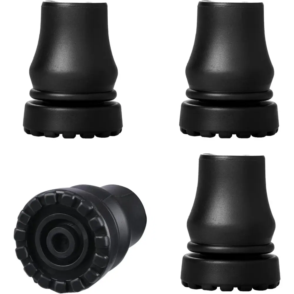 4 Pcs 3/4 in Heavy-Duty TPR Anti-Slip Cane Tips - Outdoor Replacement for Canes, Walking Sticks, Seniors' Crutches
