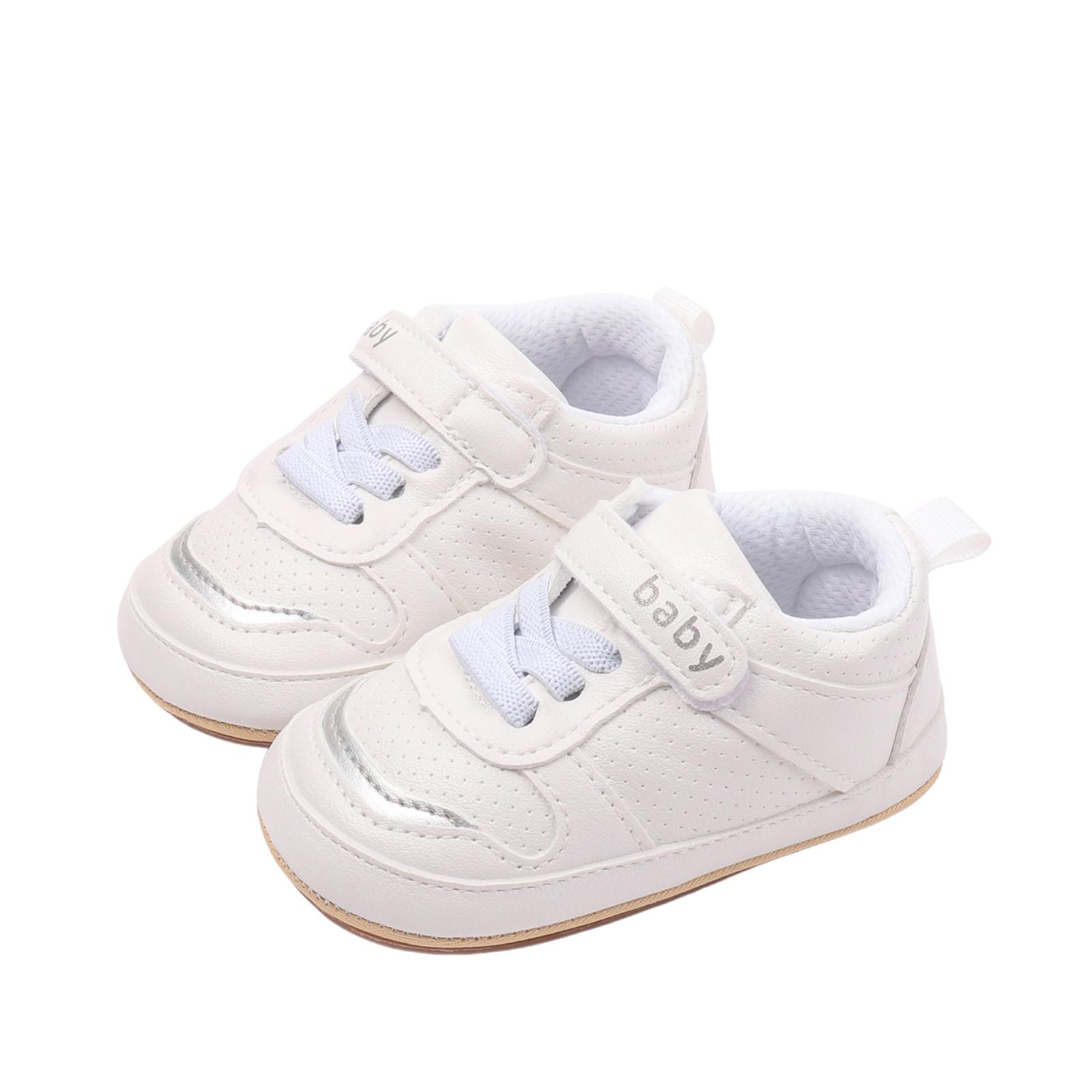 Ma&Baby Baby Sneakers Contrast Color Sequins Shoelace Soft Sole Non-Slip Infant First Walking Shoes for Spring Fall 0-18 M