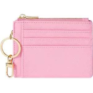 Card Case Slim Front Pocket Wallet for Women Credit Card Holder with Keychain
