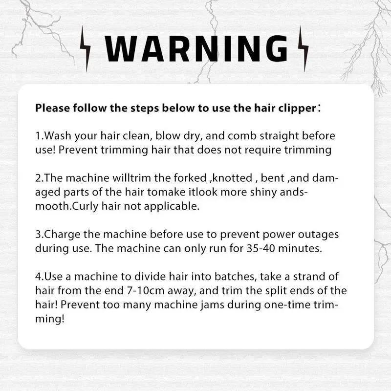 Split End Hair Trimmer for Women, Cordless Rechargeable Home Tool Hair Clipper, Removes Damaged Hair Without Changing Length, Type C Charging, Portable Hair Care Styling Tool