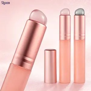 2Pcs Silicone Lip Brush With Cover Soft Portable Multi-functional Makeup Beauty Tools