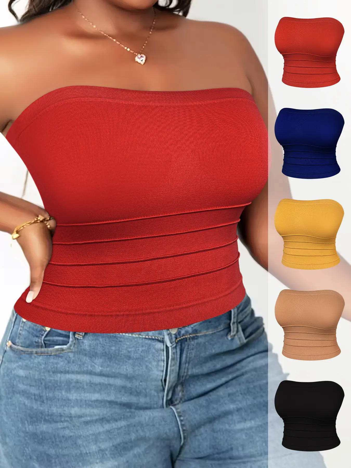 Available in packs of 1, 2, 3, 4, or 5 — women’s plus-size waist-cinching shaping camisole top — comfortable, breathable, high stretch, slimming fit; suitable for office, parties, and everyday casual wear. Women's Shaping Camisole Top