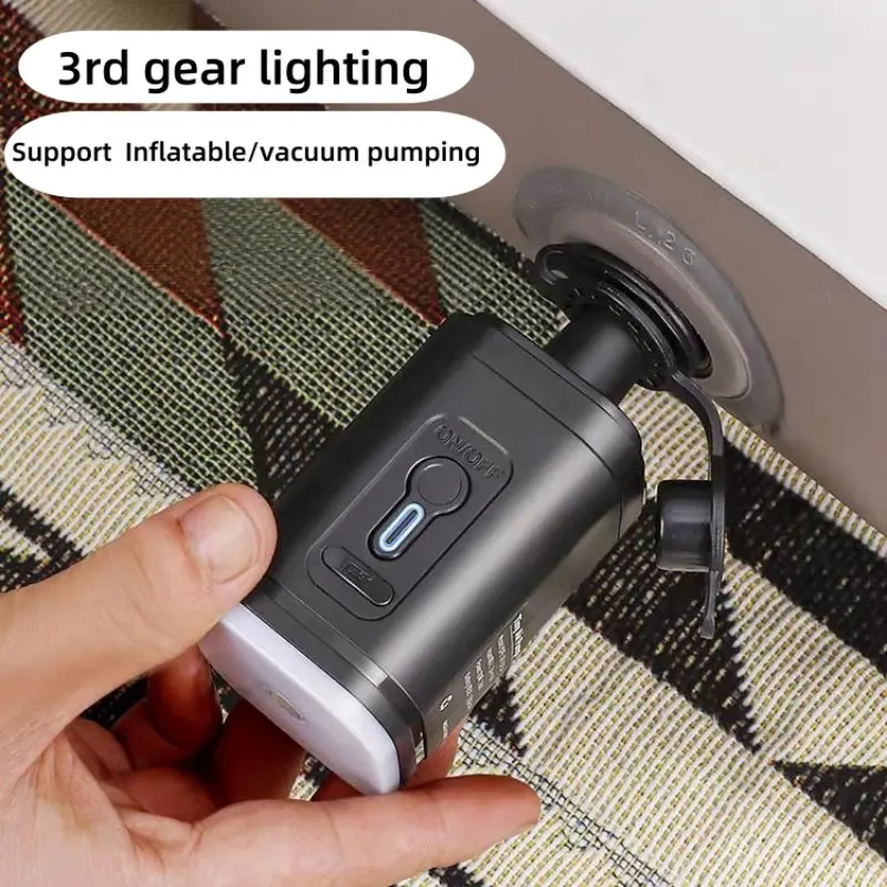 Portable Electric Air Pump for Camping, Camping Accessories, Camping Supplies, Inflatable/deflatable Quick Inflate Pump for Vacuum Bags, Sofas, Mattresses, Inflatable Airbed, Boats, Lifebuoys, Rechargeable Battery
