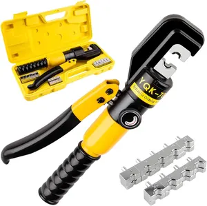 Hydraulic Crimping Tool With 9 Pairs Of Dies, 12 To 2/0 Awg, Hydraulic Wire   Lug Terminal Crimper Crimping Tool, Crimping Easier