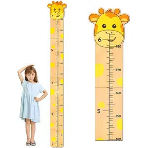Growth Chart for Wall Wood Height Chart for Kids Height Measurement for Wall Boy Girls Height Wall Chart Growth Measuring Ruler Room Wall Decor Yellow Giraffe