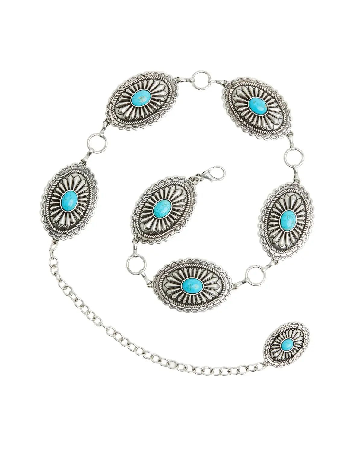 Ariat Women's Women'S Oval Turquoise Concho Chain Belt - A1515836