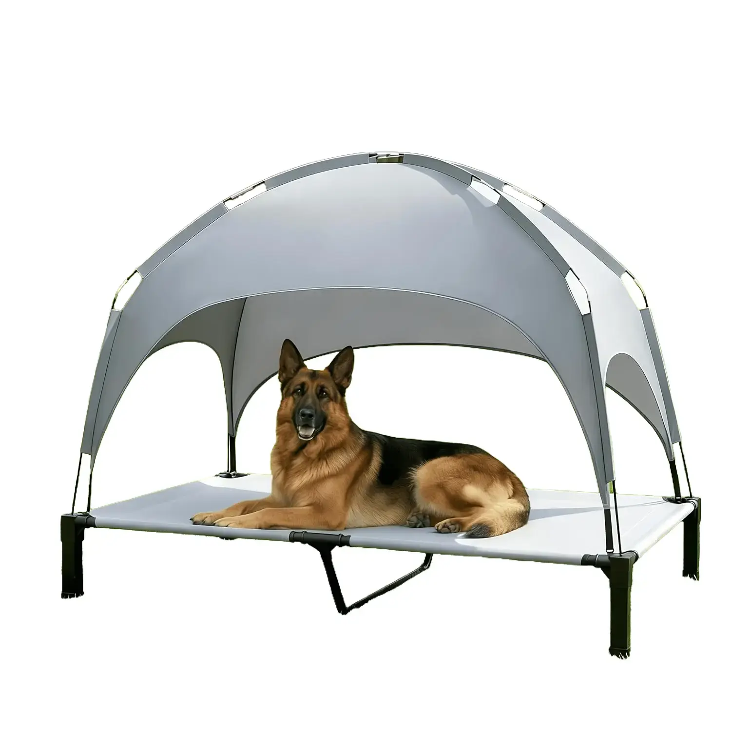 60in Elevated Dog Bed - Portable Raised Pet Cooling Cot with Removable Canopy, Sun Protection Shade Tent tiktokshopbacktoschool