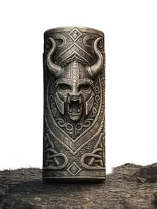 Viking Skull Lighter Sleeve 2-Pack, Norse Draugr Bic Lighter Case, Gothic Skull Lighter Cover, 3D Printed Viking Design