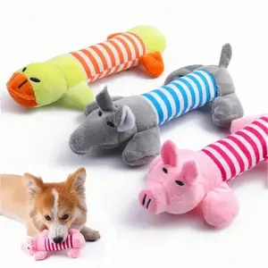 Pet Chew Sounding Dolls Funny Plush Squeak Stuffed Toy Cute Soft Elephant Duck Pig Fit for All Pet Small Dogs Puppy Molar Toy Pet Dog, Cat, Plush Cartoon, Bite Resistant, Stress Relieving , Cute Sound Making Toy Supplies