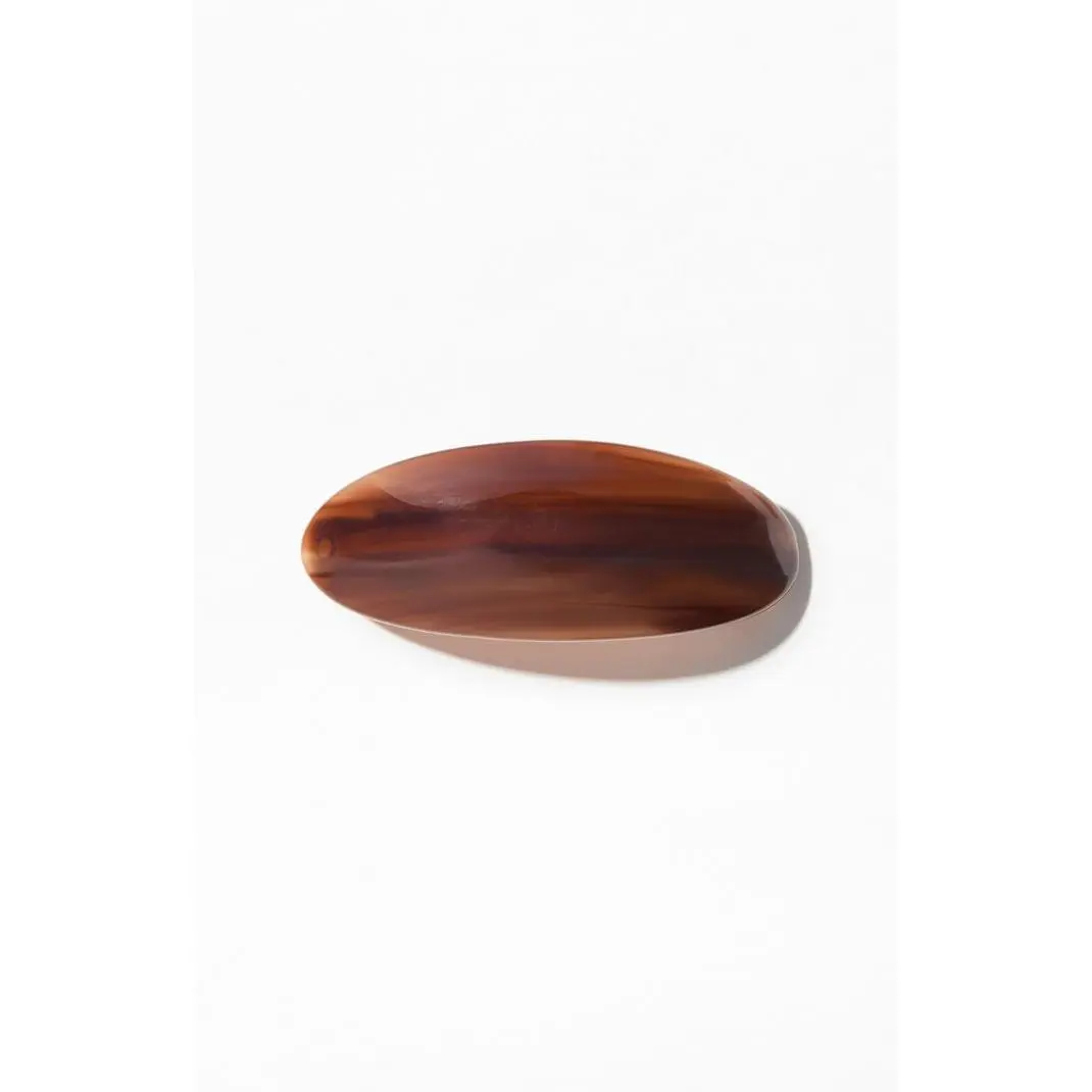 John Galt Women's Brown Oval Hair Barrette
